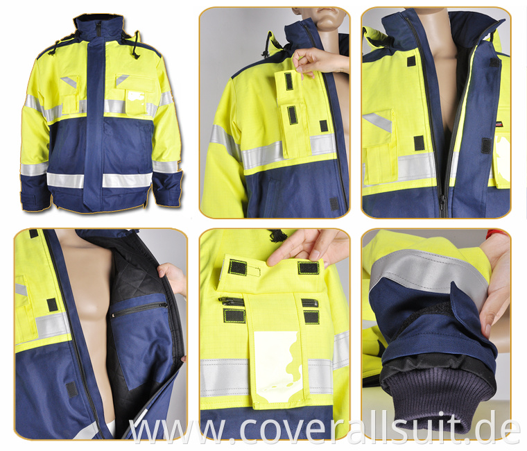 fire retardant safety reflective work jacket